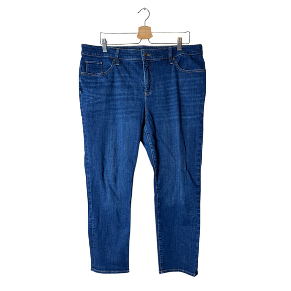 Chico's Plus 16R So Slimming Girlfriend Slim Ankle Dark Blue Jeans - Picture 1 of 8